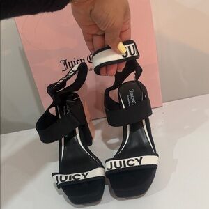 Juicy Couture Black and White Heeled Sandals